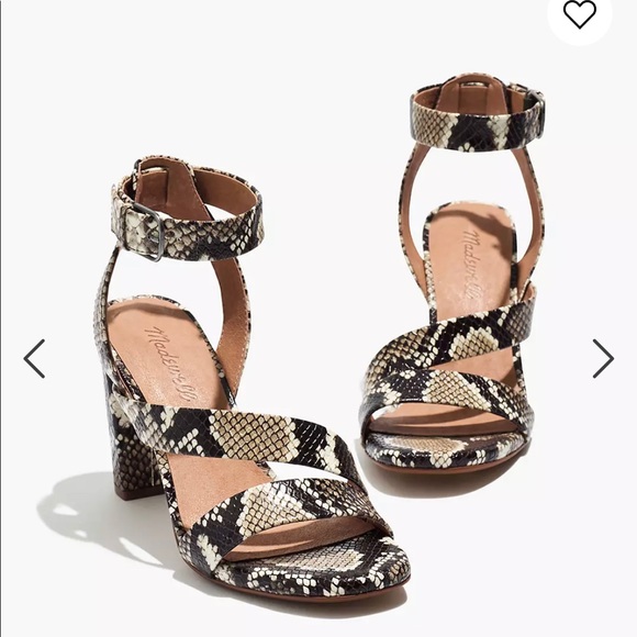 Madewell The Liv Sandal in Snake Embossed Leather Fits 5 / 5.5 - Picture 6 of 6